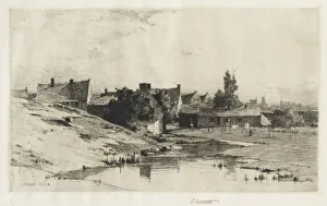 Charles Adams Platt Prints: Old Houses near Bruges, 1884-1888. Creator: Charles Adams Platt (American, 1861-1933)