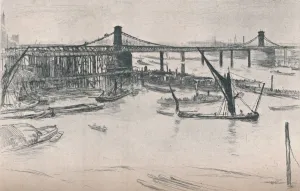 Hungerford Bridge Prints: Old Hungerford Bridge, 1861, (1903). Artist: James Abbott McNeill Whistler