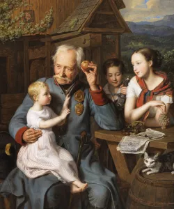 An old invalid with children, 1827
