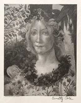 Timothy Cole Prints: Old Italian Masters: Head of Flora, 1888-1892. Creator: Timothy Cole (American, 1852-1931)