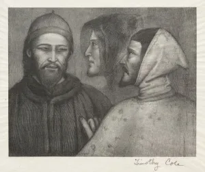 Timothy Cole Prints: Old Italian Masters: Three Heads, 1885. Creator: Timothy Cole (American, 1852-1931)
