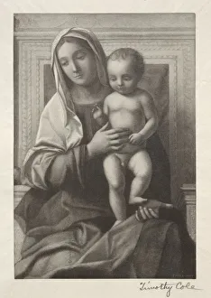 Old Italian Masters: Madonna and Child, 1888-1892. Creator: Timothy Cole (American, 1852-1931)