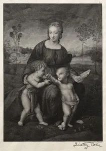 Old Italian Masters: The Madonna of the Goldfinch, 1888-1892. Creator: Timothy Cole (American