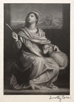Old Italian Masters: St. Agnes, 1888-1892. Creator: Timothy Cole (American, 1852-1931)