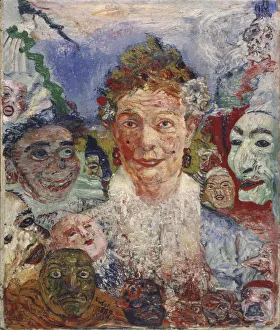 Ghent Prints: Old Lady with Masks, 1889. Artist: Ensor, James (1860-1949)