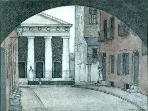 Front Door Prints: An Old London Church, 1900-1924. Creator: Robert Polhill Bevan