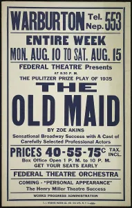 Pulitzer Prize Prints: The Old Maid, [Yonkers, NY?], [193-]. Creator: Unknown
