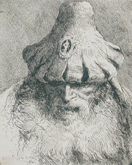 1750s Prints: Old Man with Conical Hat, c1757. Creator: Giovanni Domenico Tiepolo