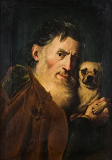 An Old Man with a Dog, 1740s. Creator: Giacomo Ceruti An Old Man with a Dog, 1740s. Creator: Giacomo Ceruti