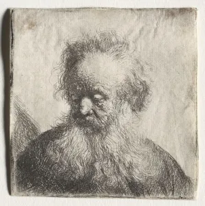 1606 1669 Prints: Old Man with a Flowing Beard: Bust, 1631. Creator: Rembrandt van Rijn (Dutch, 1606-1669)