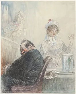 Frog Prints: The old man and the frog, 1904. Creator: Charles Lucien Léandre