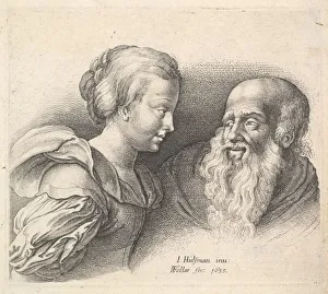 The Metropolitan Museum Of Ar Prints: An Old Man and a Girl, after Hulsman, 1635. Creator: Wenceslaus Hollar