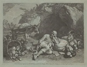 Old Man Leaning against a Sack, probably after 1767. Creator: Francesco Londonio Old Man Leaning against a Sack, probably after 1767. Creator: Francesco Londonio