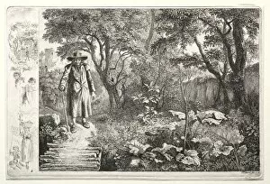 Johann Christoph Erhard Collection: The old man before the log bridge (Der Alte vor den Knuppelsteg), 1819