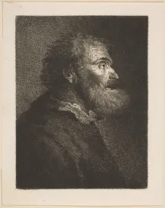 Metro Prints: An Old Man in Profile, 1761. Creator: William Baillie