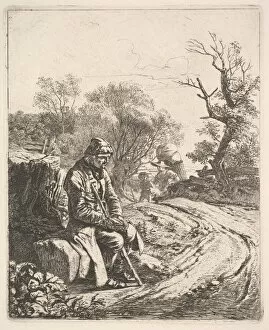 Johann Christian Erhard Gallery: An Old Man Sitting on the Roadside, 1818. Creator: Johann Christian Erhard