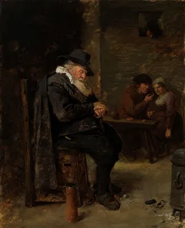 Brauwer Adriaen Prints: An Old Man in a Tavern, 1632-1635. Creator: Adriaen Brouwer