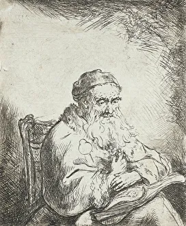 Ferdinand Boll Prints: Old Man with a Trefoil on his Coat, between 1600 and 1699. Creator: Ferdinand Bol