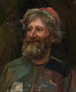 Old Man Wearing a Red Cap, sketch for the painting Fairy Tale Princess, c1895-1896. Creator: Torsten Wasastjerna