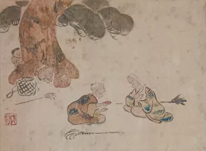 Scroll Collection: Old Man and Woman. Creators: Unknown, Ogata Korin