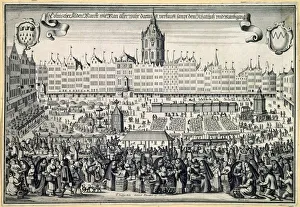 Cologne Prints: Old Market in Cologne, c. 1660. Artist: Aubry, Abraham (?-1660)