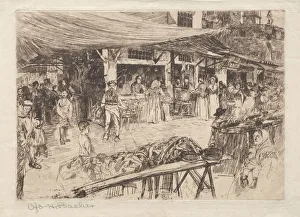 Otto H Bacher American Prints: Old Market, Florence, 19th-20th century. Creator: Otto H. Bacher (American, 1856-1909)