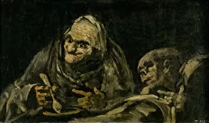 Two Old Men Eating Soup (The Witchy Brew). Artist: Goya, Francisco, de (1746-1828)