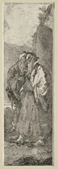 Two Old Men in a Landscape. Creator: Giovanni Domenico Tiepolo (Italian, 1727-1804)