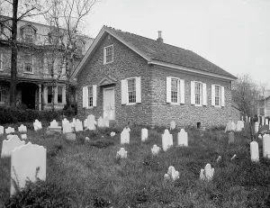 Mennonites Prints: Old Mennonite Church, Germantown, Pa. between 1900 and 1906. Creator: Unknown