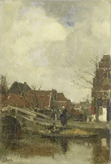 Maris Jacob Henricus Prints: Old neighborhood on the water, 1883. Creator: Jacob Henricus Maris