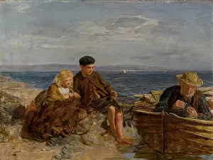 Aberdeen Art Gallery Museums Prints: The Old Net, Exh. 1869. Creator: William McTaggart