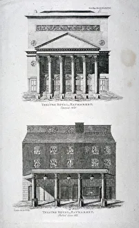 The old and new Haymarket Theatres, Westminster, London, 1822