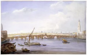 Under Construction Gallery: Old and new London Bridges, London, 1831. Artist