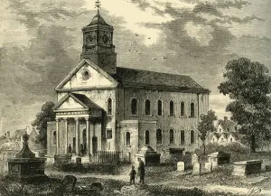 Newington Prints: Old Newington Church in 1866, (c1878). Creator: Unknown