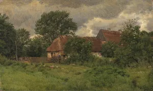 Outbuilding Prints: Old outbuildings at a manor house, 1877. Creator: Niels Skovgaard
