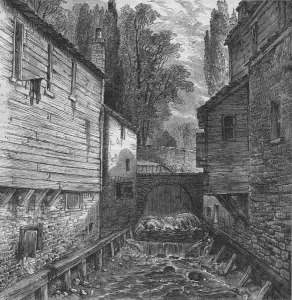 Serpentine Prints: Old outfall of the Serpentine at Knightsbridge, London, c1800 (1878)