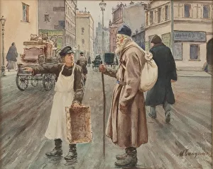 Staging Prints: An Old Pilgrim. Artist: Balunin, MiKhail Abramovich (1875-1939?)
