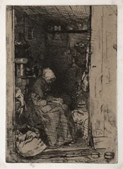 Tonalism Prints: The Old Rag Woman, No. 10 from Twelves Etchings from Nature (The French Set), 1858