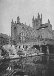 The Old Roman Bath at Bath Before Restoration, 1902. Artist: Hudson The Old Roman Bath at Bath Before Restoration, 1902. Artist: Hudson