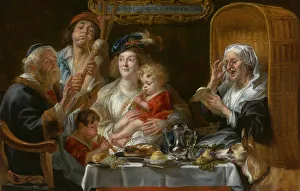 Jakob Jordaens Prints: As the Old Sang, So Pipe the Young, 1638. Creator: Jacob Jordaens I
