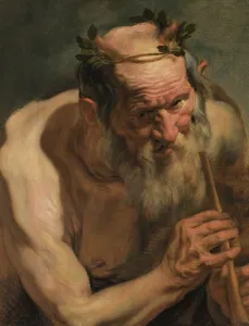 Jakob Jordaens Prints: Old Satyr Holding a Flute, early-mid 17th century. Creator: Jacob Jordaens