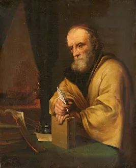 Studying Prints: An old scholar, 1645-1672. Creator: Unknown