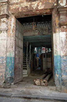 Dilapidated Prints: Old semi-ruined building, Havana, Cuba, 2024. Creator: Ethel Davies
