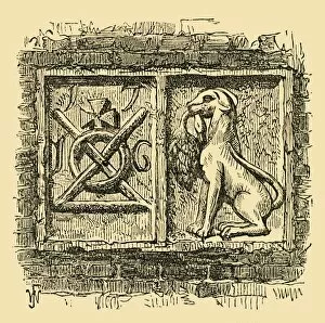 Cassell Collection: Old Sign of the Dog and Duck. (c1878). Creator: Unknown