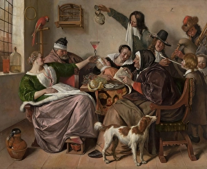 Jan Havickszoon Steen Prints: As the Old Sing, So Pipe the Young, c1650-1679. Creator: Jan Steen
