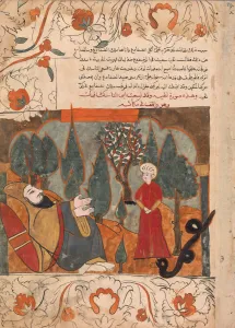 The Old Snake Tells the Tale of Biting the Ascetics Son by Mistake, Folio from a Kalila The Old Snake Tells the Tale of Biting the Ascetics Son by Mistake, Folio from a Kalila