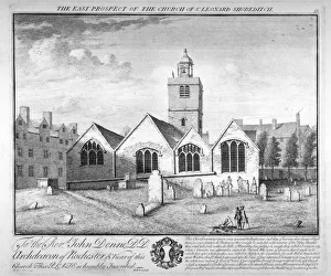 West Prints: Old St Leonards Church, Shoreditch, London, 1735. Artist: William Henry Toms