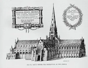 Wenceslaus Prints: Old St Pauls Cathedral before the destruction of the steeple