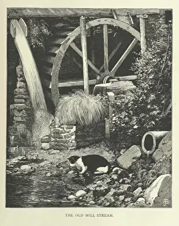 Waterwheel Prints: The Old Mill Stream, 1879. Creator: Unknown