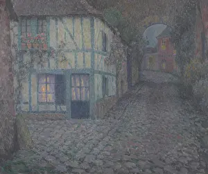 Henri 1862 1939 Prints: Old street at Twilight, Gerberoy, 1924. Creator: Le Sidaner, Henri (1862-1939)